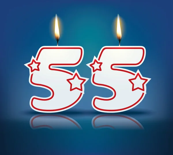Vela de cumpleaños número 55 — Vector de stock
