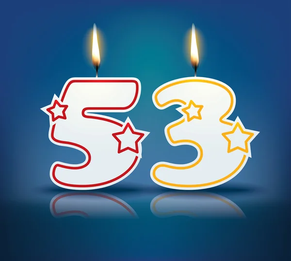 Birthday ljus nummer 53 — Stock vektor