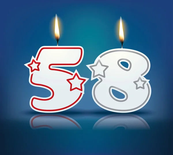 Urodziny świeca numer 58 — Wektor stockowy