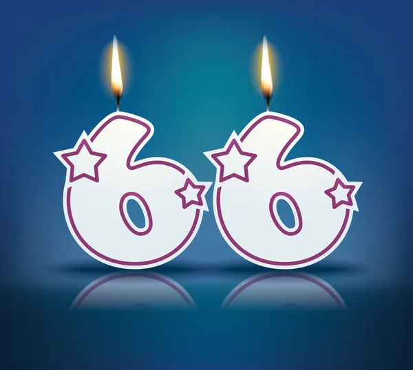 Birthday candle number 66 — Stock Vector