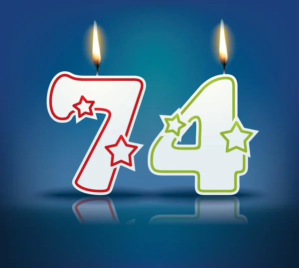 Birthday candle number 74 — Stock Vector