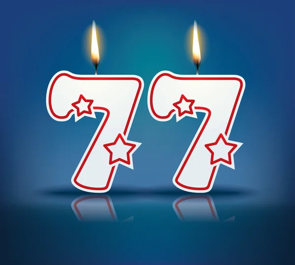 Bougie d'anniversaire numéro 77 — Image vectorielle