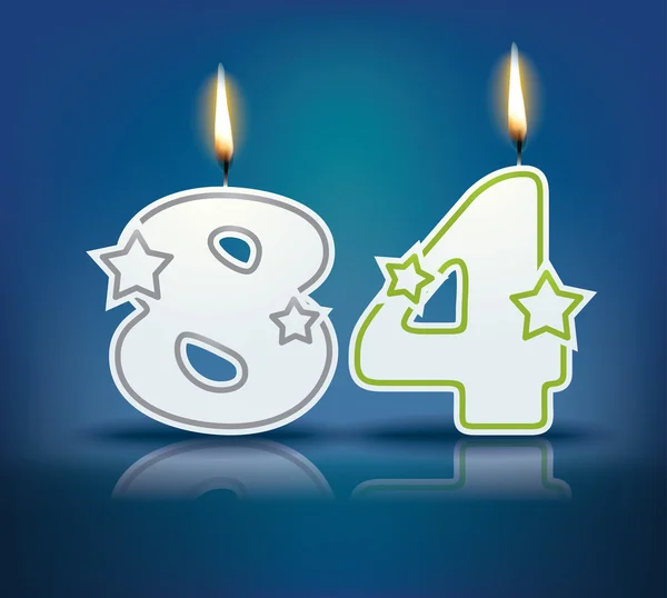 Birthday ljus nummer 84 — Stock vektor
