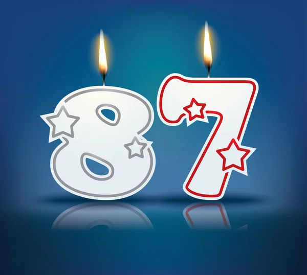 Birthday candle number 87 — Stock Vector