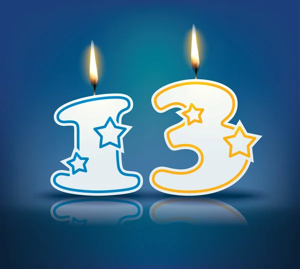 Birthday candle number 13 — Stock Vector