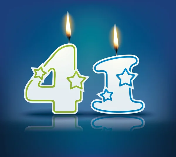 Birthday candle number 41 — Stock Vector