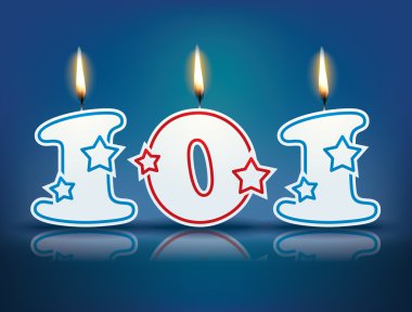 Birthday candle number 101 clipart
