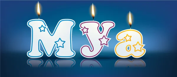 MYA écrit avec des bougies allumées — Image vectorielle
