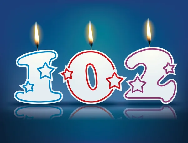 Birthday candle number 102 — Stock Vector