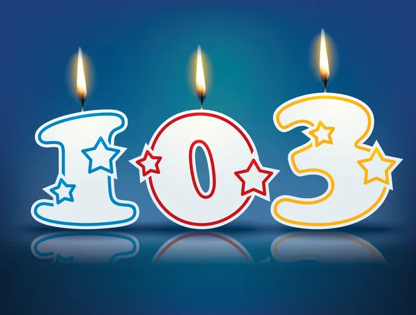 Vela de cumpleaños número 103 — Vector de stock