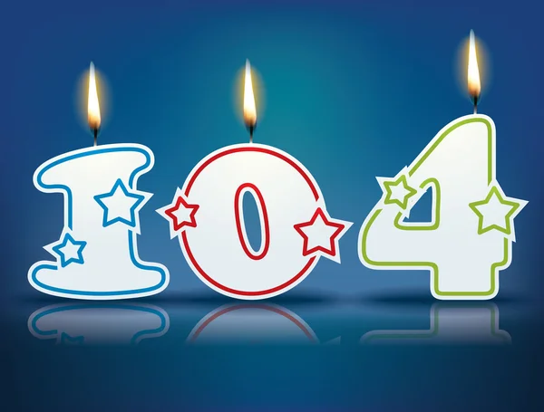 Birthday ljus nummer 104 — Stock vektor