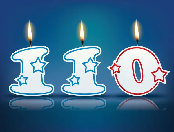 Birthday ljus nummer 110 — Stock vektor