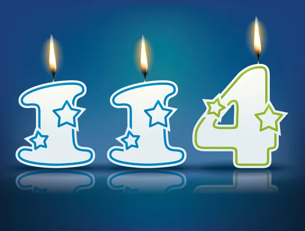 Birthday candle number 114 — Stock Vector