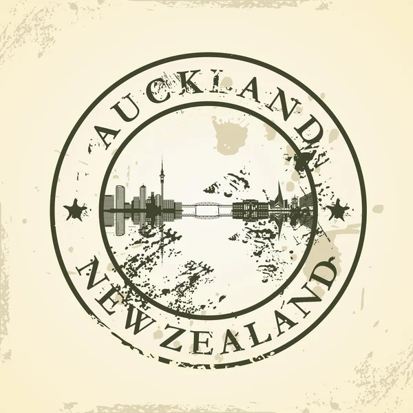 Sello de goma grunge con Auckland, Nueva Zelanda — Vector de stock