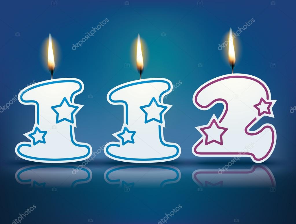 Birthday candle number 112 Stock Vector Image by ©lajo_2 #62947253