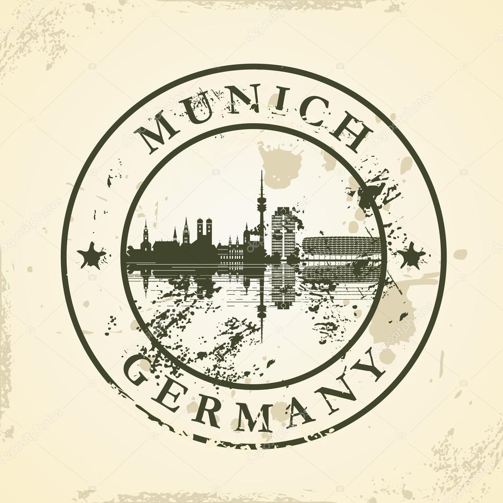 Grunge rubber stamp with Munich, Germany