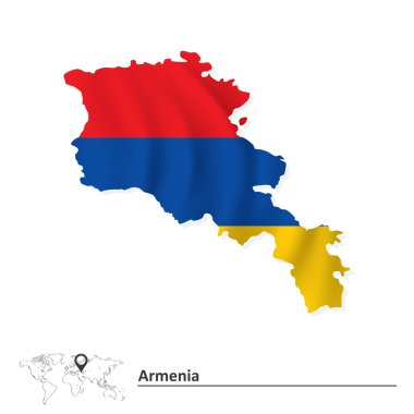Bayrağı ile Ermenistan Haritası