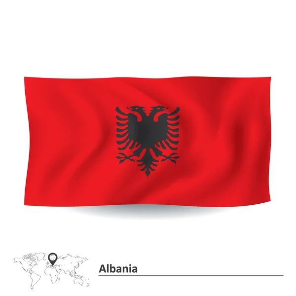 Vlag van Albanië — Stockvector