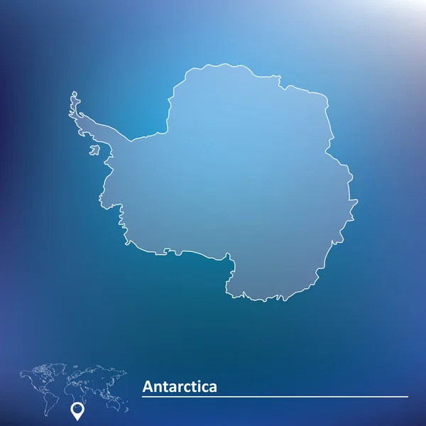 Mapa de antártica — Vetor de Stock