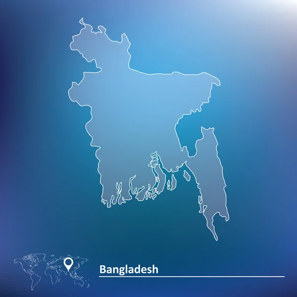 Mapa z Bangladéše — Stockový vektor
