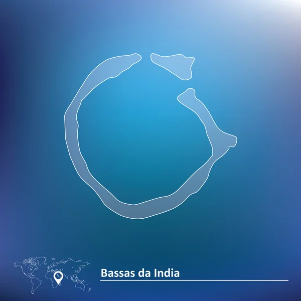 El mapa de Bassas da India — Vector de stock