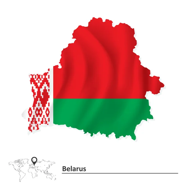 Map of Belarus with flag — Stock Vector