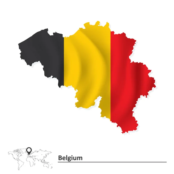 Mapa de Bélgica con bandera — Vector de stock