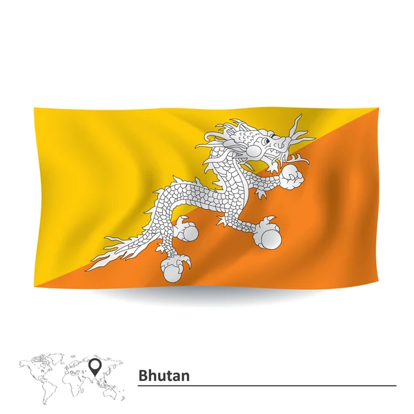 Bhútánská vlajka — Stockový vektor