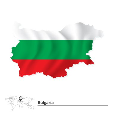 Bulgaristan Haritası bayrak ile