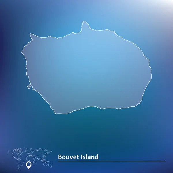Mapa da ilha de bouvet — Vetor de Stock