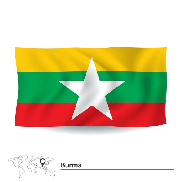 Vlag van Birma — Stockvector