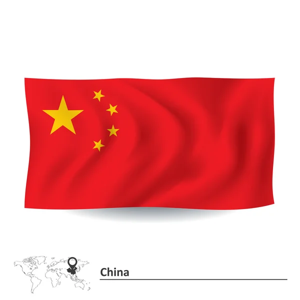 Bandiera della Cina — Vettoriale Stock