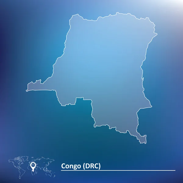 Карта Демократической Республики Конго — стоковый вектор