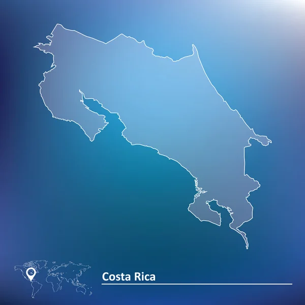 Mapa da Costa Rica — Vetor de Stock