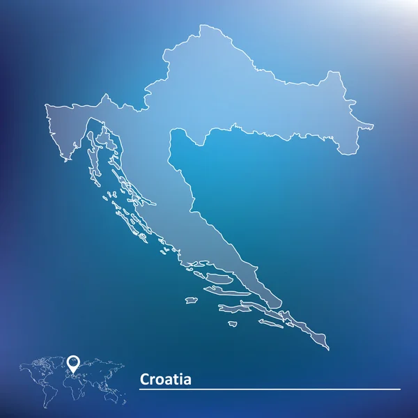 El mapa de Croacia — Archivo Imágenes Vectoriales