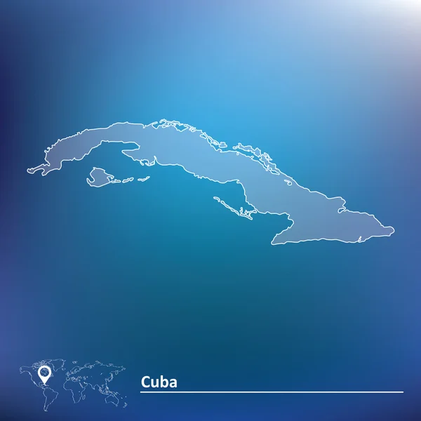 El mapa de Cuba — Vector de stock