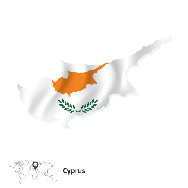 Map of Cyprus with flag — Stock Vector