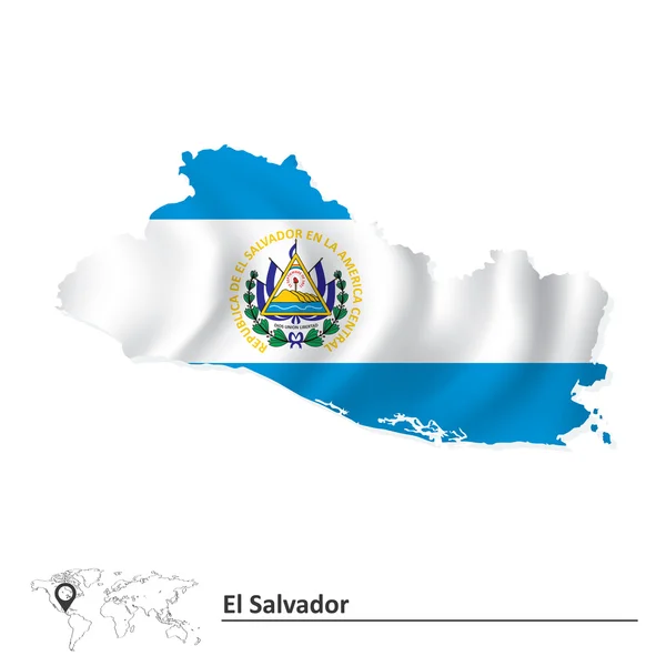 Mappa di El Salvador con la bandiera — Vettoriale Stock