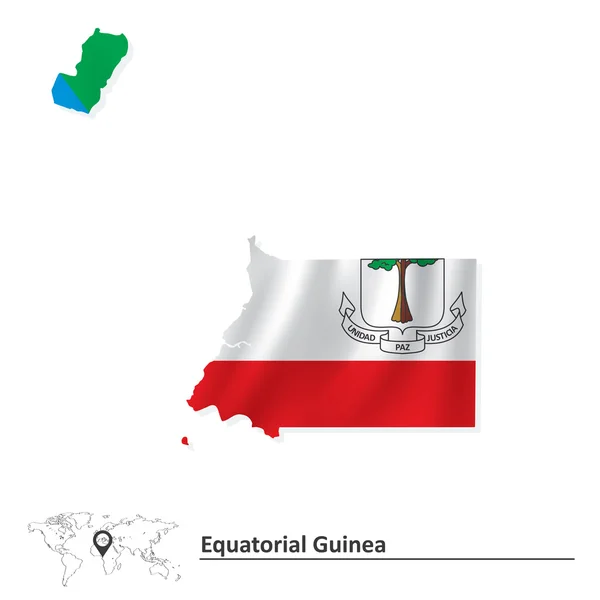 Карта Экваториальной Гвинеи с флагом — стоковый вектор