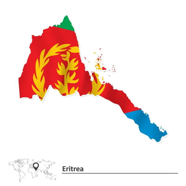 Карта Эритреи с флагом — стоковый вектор