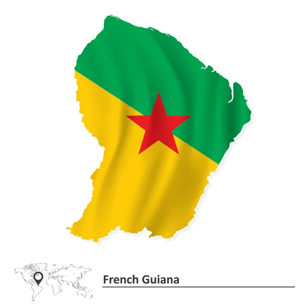 Карта французької Гвіани з прапором — стоковий вектор