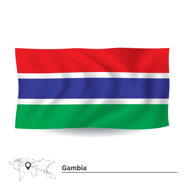 Bandeira da Gâmbia — Vetor de Stock