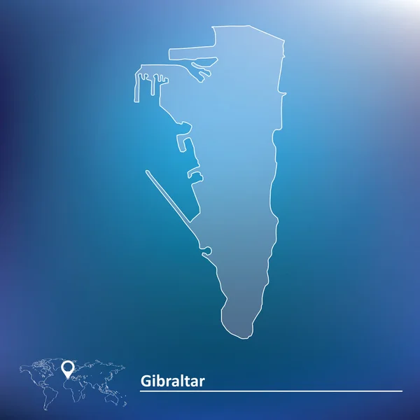 Mapa Gibraltaru — Wektor stockowy
