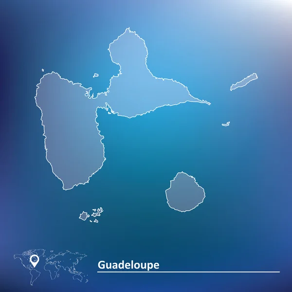 Kaart van guadeloupe — Stockvector