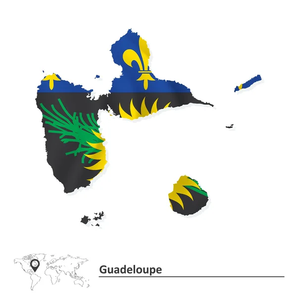 国旗的瓜德罗普岛地图 — 图库矢量图片