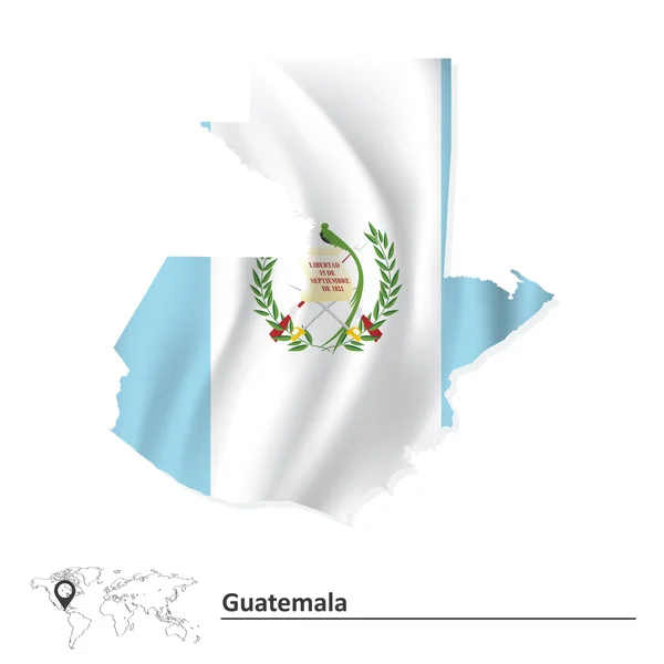 Carte du Guatemala avec drapeau — Image vectorielle