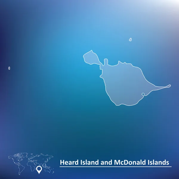 Mapa de Heard Island y McDonald Islands — Vector de stock