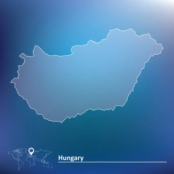 Mapa Węgier — Wektor stockowy