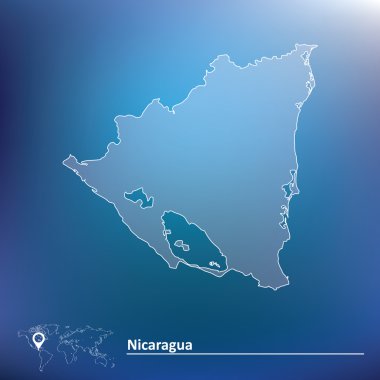 Map of Nicaragua clipart