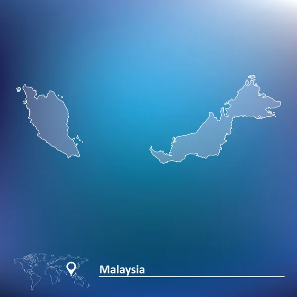 La mappa di Malaysia — Vettoriale Stock